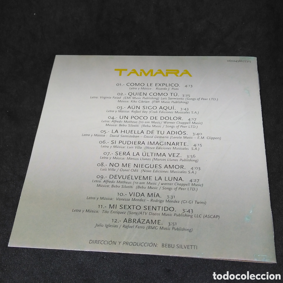 CDs de m&uacute;sica: TAMARA - ABR&Aacute;ZAME - CD - 2003 - DISCO VERIFICADO - Foto 4