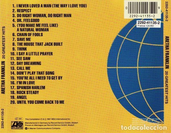 CDs de m&uacute;sica: Aretha Franklin &ndash; 20 Greatest Hits - CD - Foto 2