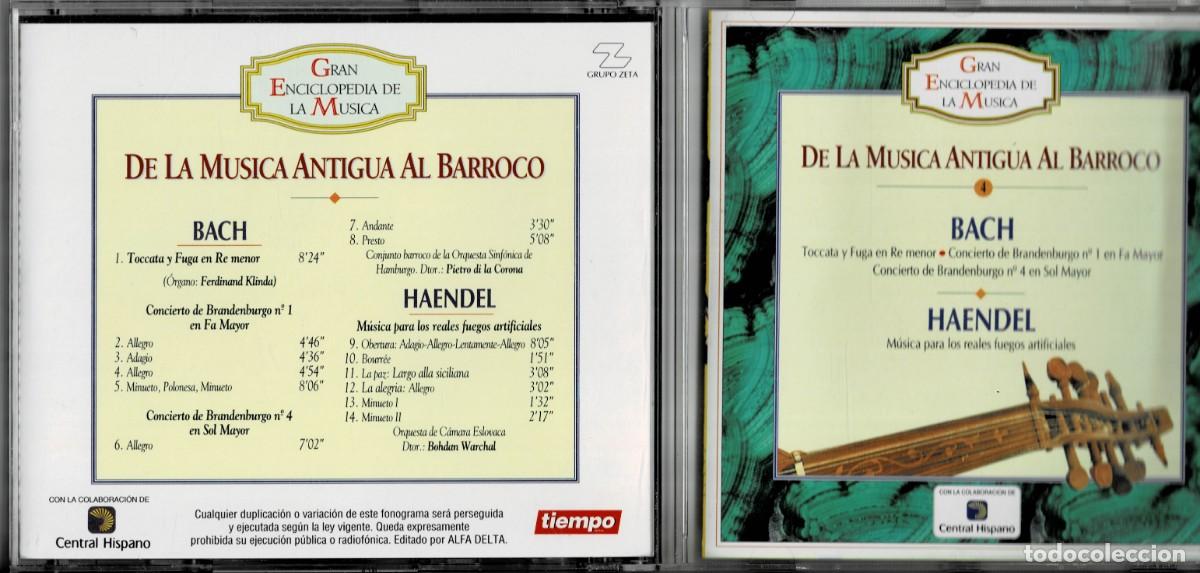 CDs de M&uacute;sica: DE LA MUSICA ANTIGUA AL BARROCO BACH HAENDEL. CD-CLASICA-2475