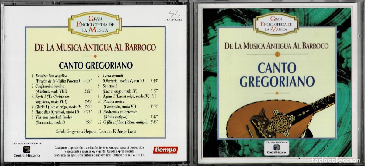 CDs de M&uacute;sica: DE LA MUSICA ANTIGUA AL BARROCO CANTO GREGORIANO. CD-CLASICA-2483