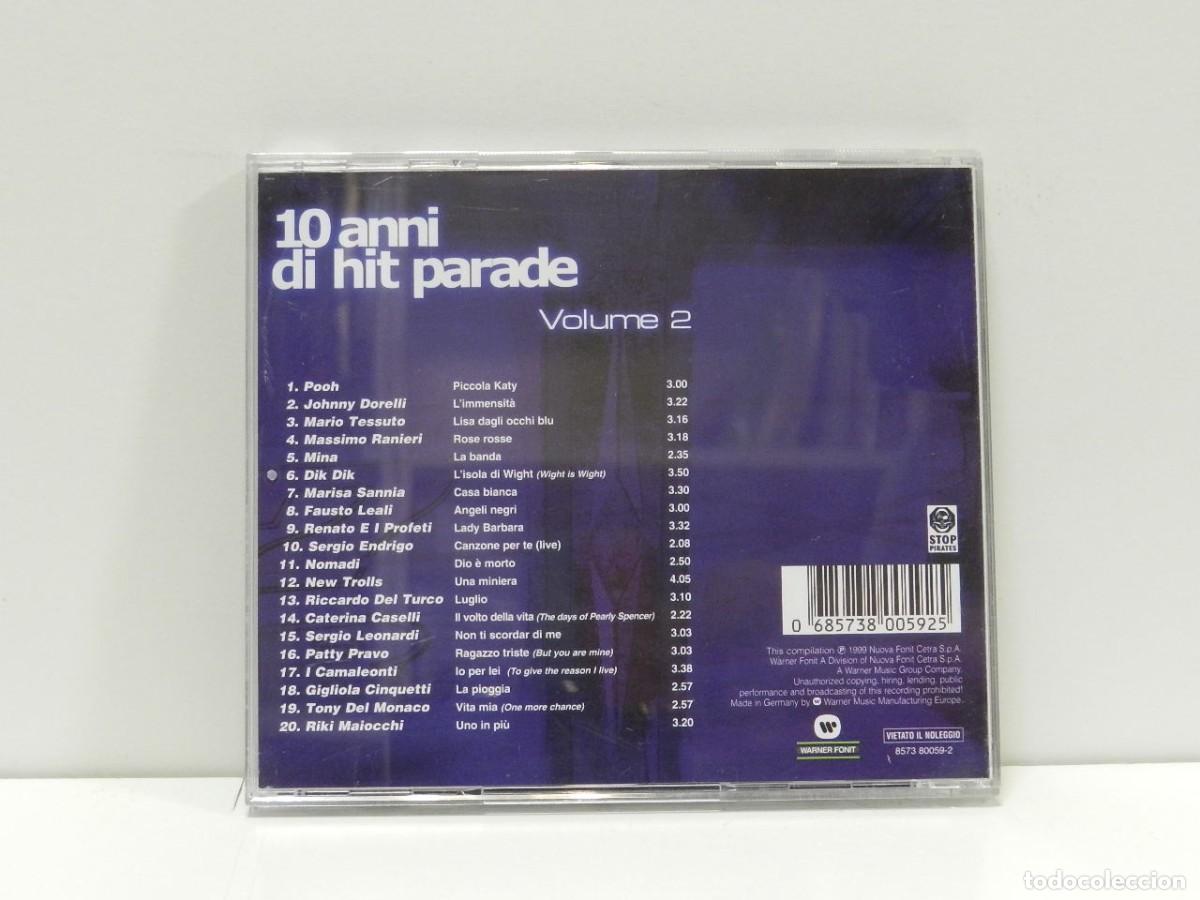 CDs de m&uacute;sica: DISCO CD. 10 Anni Di Hit Parade Vol. 2. COMPACT DISC. - Foto 2