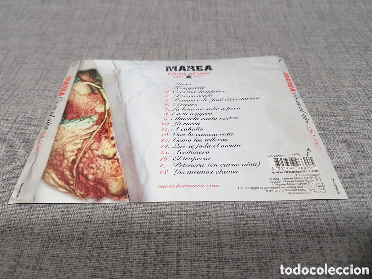CDs de m&uacute;sica: PAPELES DEL CD MAREA COCES AL AIRE 1997 - 2007 - Foto 15