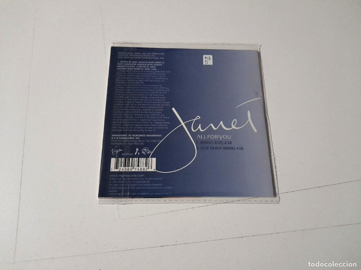 CDs de m&uacute;sica: JANET JACKSON &rdquo;ALL FOR YOU&rdquo; CD SINGLE 2 TRACKS - Foto 2