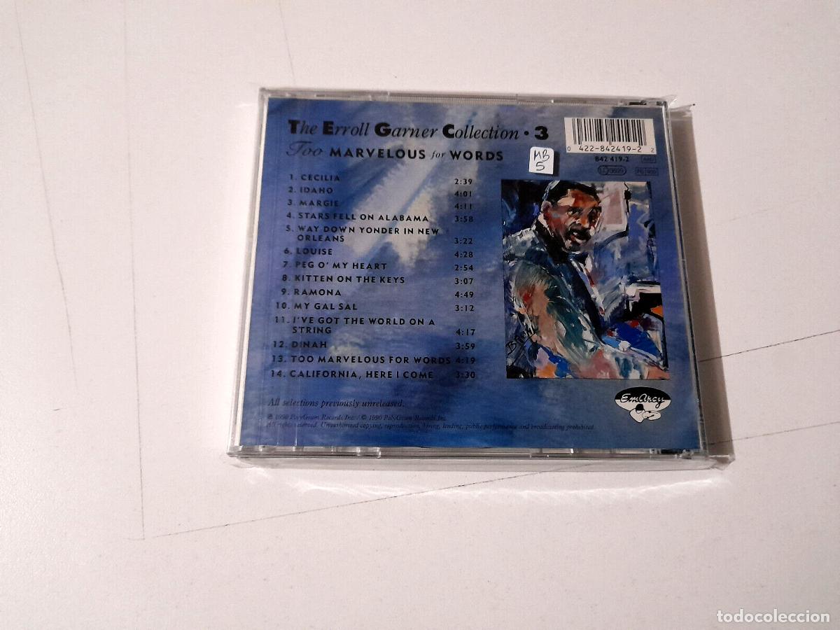 CDs de m&uacute;sica: ERROL GARNER &rdquo;TOO MARVELOUS FOR WORDS&rdquo; CD 14 TRACKS - Foto 2