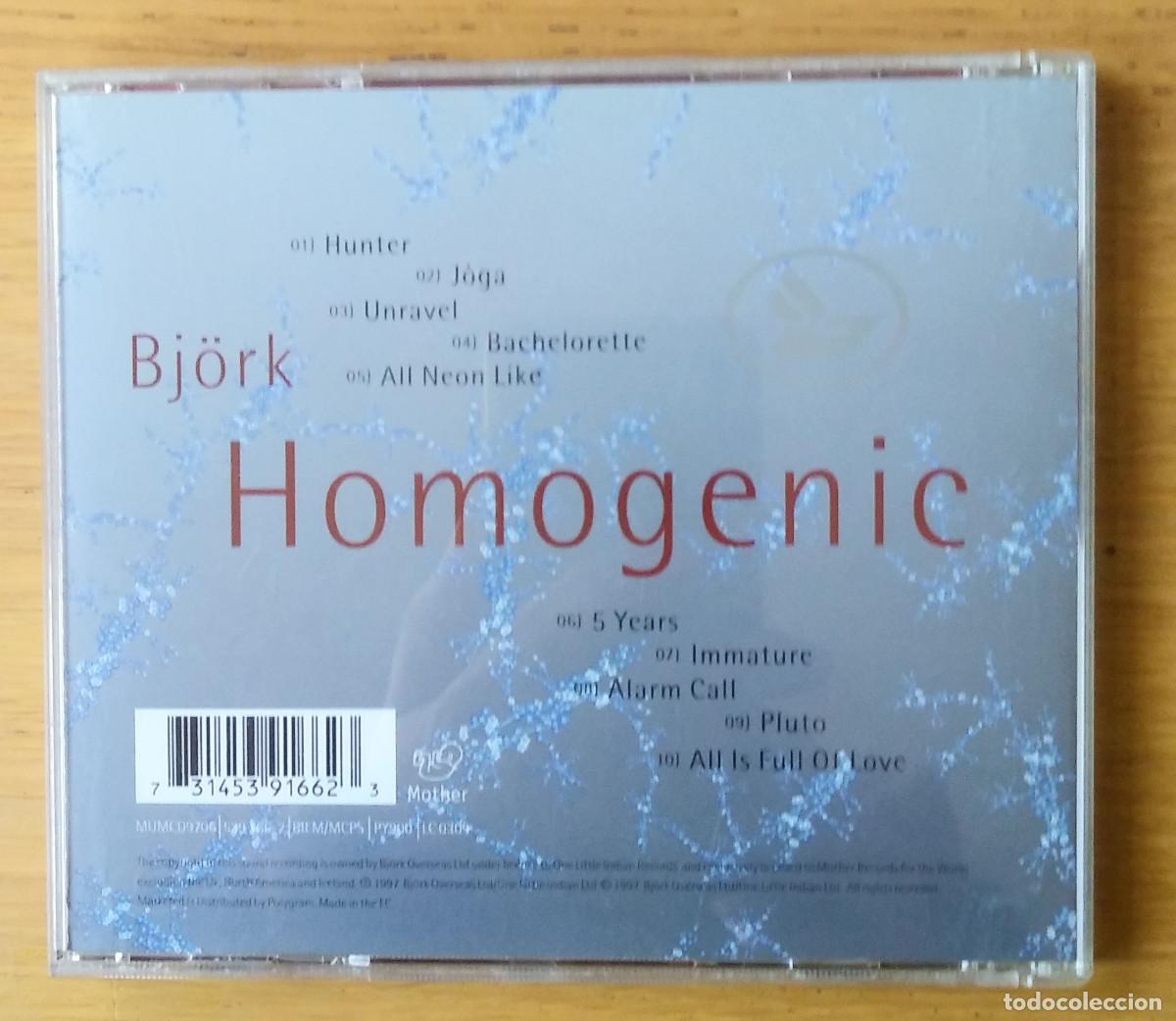 CDs de m&uacute;sica: BJ&Ouml;RK: &rdquo;HOMOGENIC&rdquo; CD 1997 -- ELECTRONIC POP - Foto 2