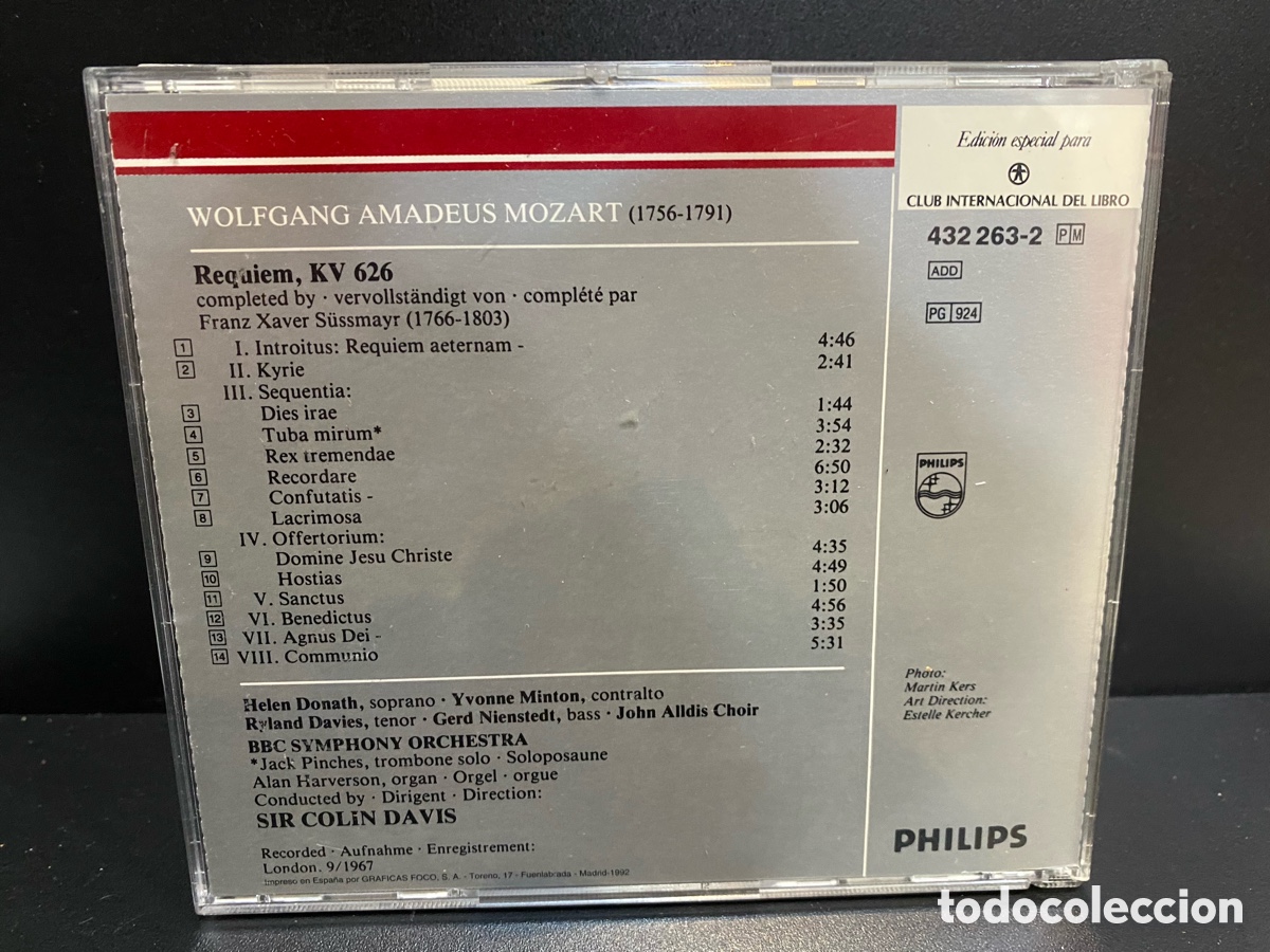 CDs de m&uacute;sica: Mozart - Colin Davis - Requiem (CD) - Foto 2