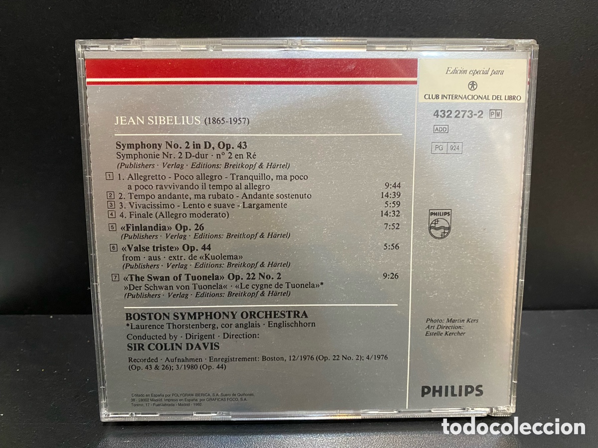 CDs de m&uacute;sica: Sibelius - Colin Davis - Symphony No. 2 (CD) - Foto 2