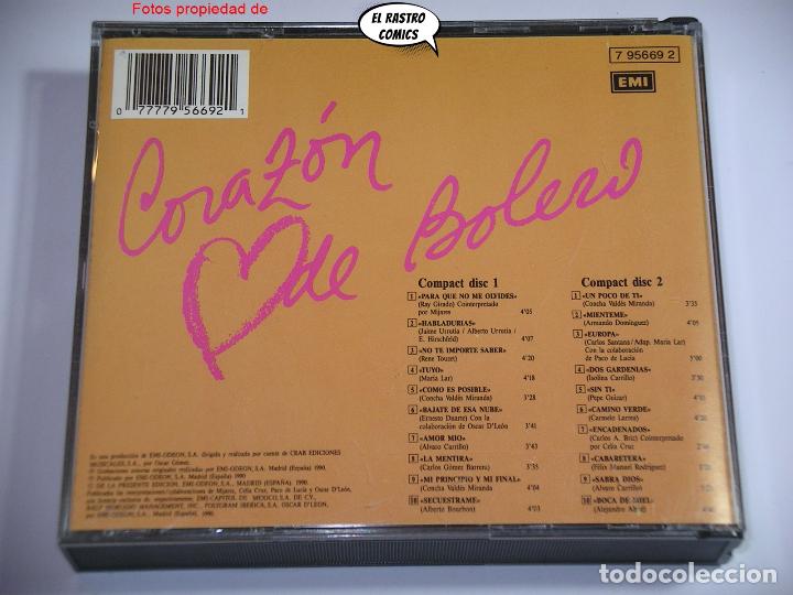 CDs de m&uacute;sica: Dyango, Coraz&oacute;n de Bolero, doble, 2 CD + libreto, EMI 1990 - Foto 2