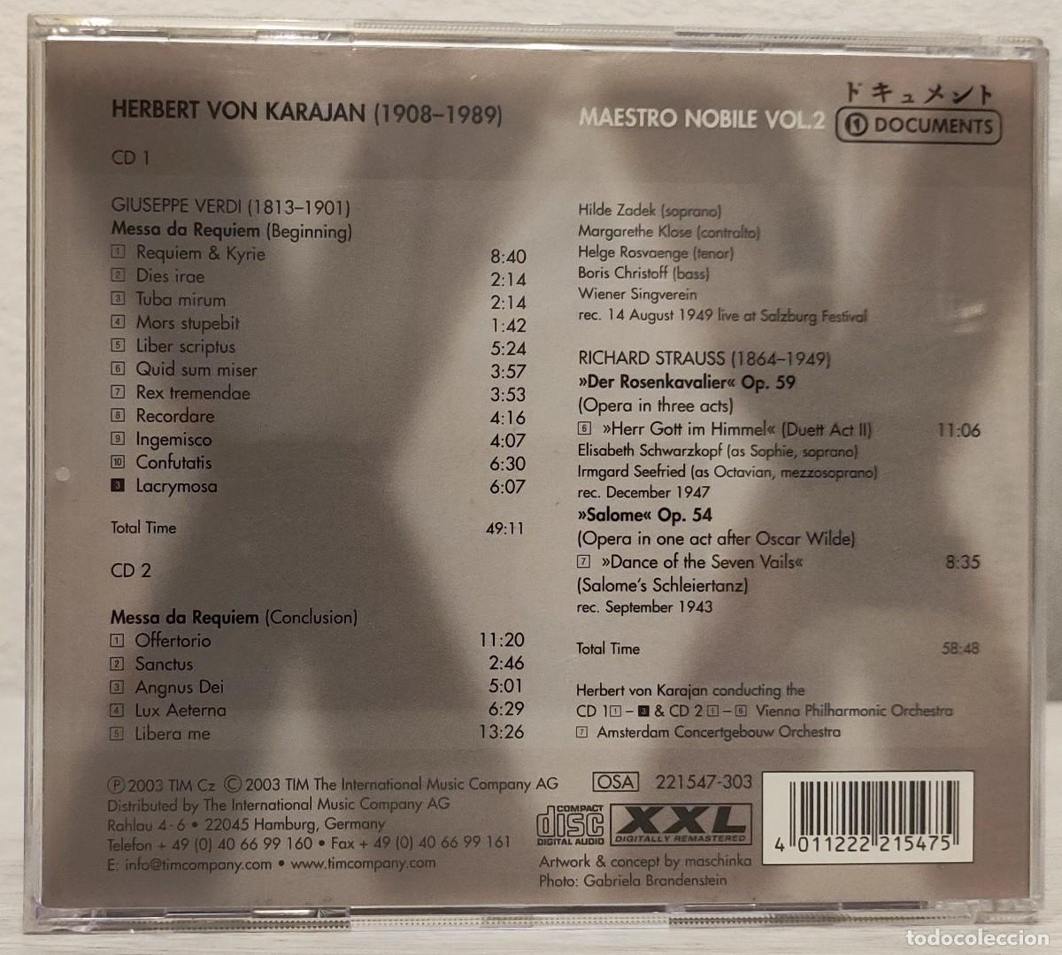 CDs de m&uacute;sica: KARAJAN - Maestro Nobile, Vol. 2 (2 CD) - Foto 2