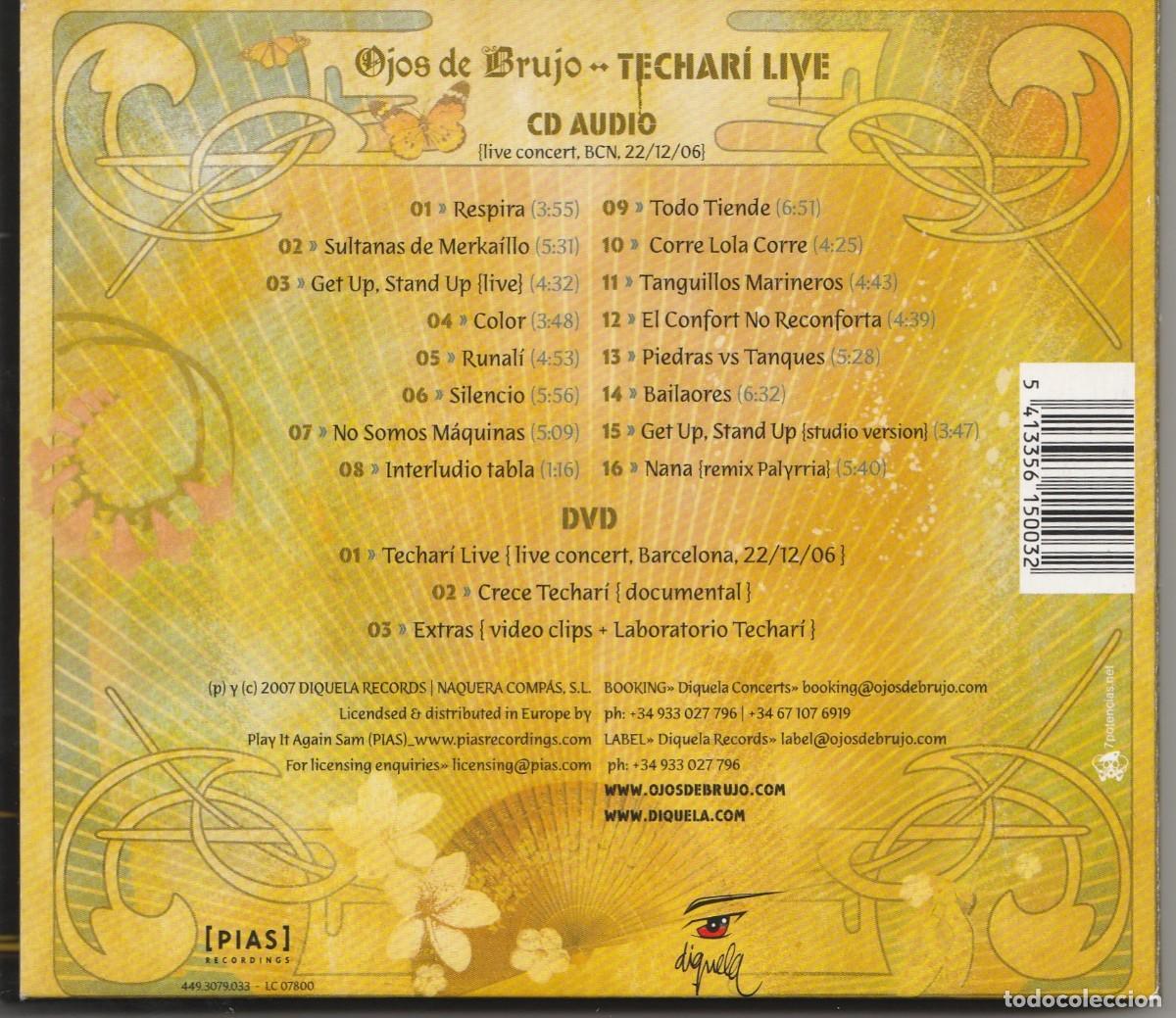 CDs de m&uacute;sica: CD - OJOS DE BRUJO - TECHARI LIVE - CD +DVD - DIGIPACK - Foto 2