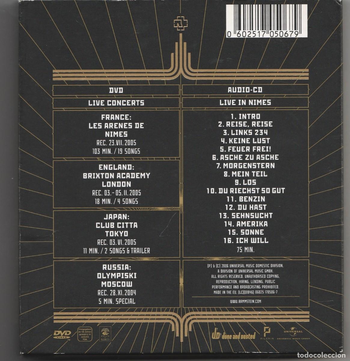 CDs de m&uacute;sica: CD - RAMMSTEIN - VOLKERBALL - CD +DVD - DIGIPACK - Foto 2