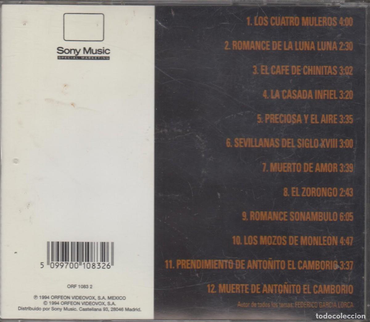 CDs de m&uacute;sica: Nati Mistral interpreta a Garc&iacute;a Lorca cd 1994 - Foto 2