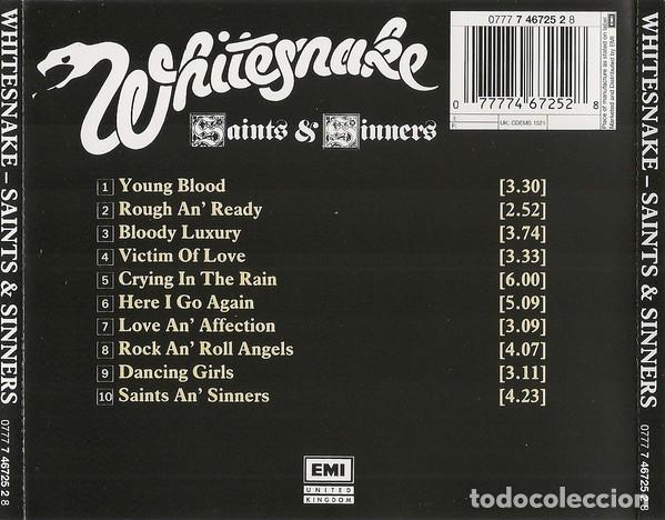 CDs de m&uacute;sica: Whitesnake &lrm;&rdquo;Saints & Sinners&rdquo; - CD primera edici&oacute;n - Foto 2