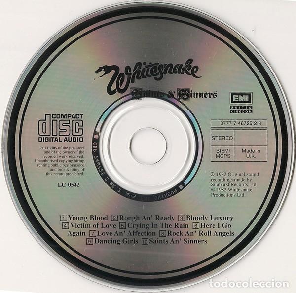 CDs de m&uacute;sica: Whitesnake &lrm;&rdquo;Saints & Sinners&rdquo; - CD primera edici&oacute;n - Foto 3