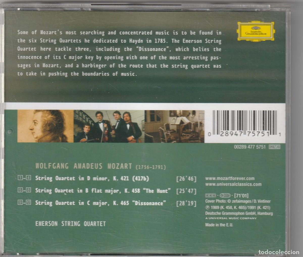 CDs de m&uacute;sica: MOZART - STRING QUARTETS (CD DGG) EMERSON STRING QUARTET - Foto 2