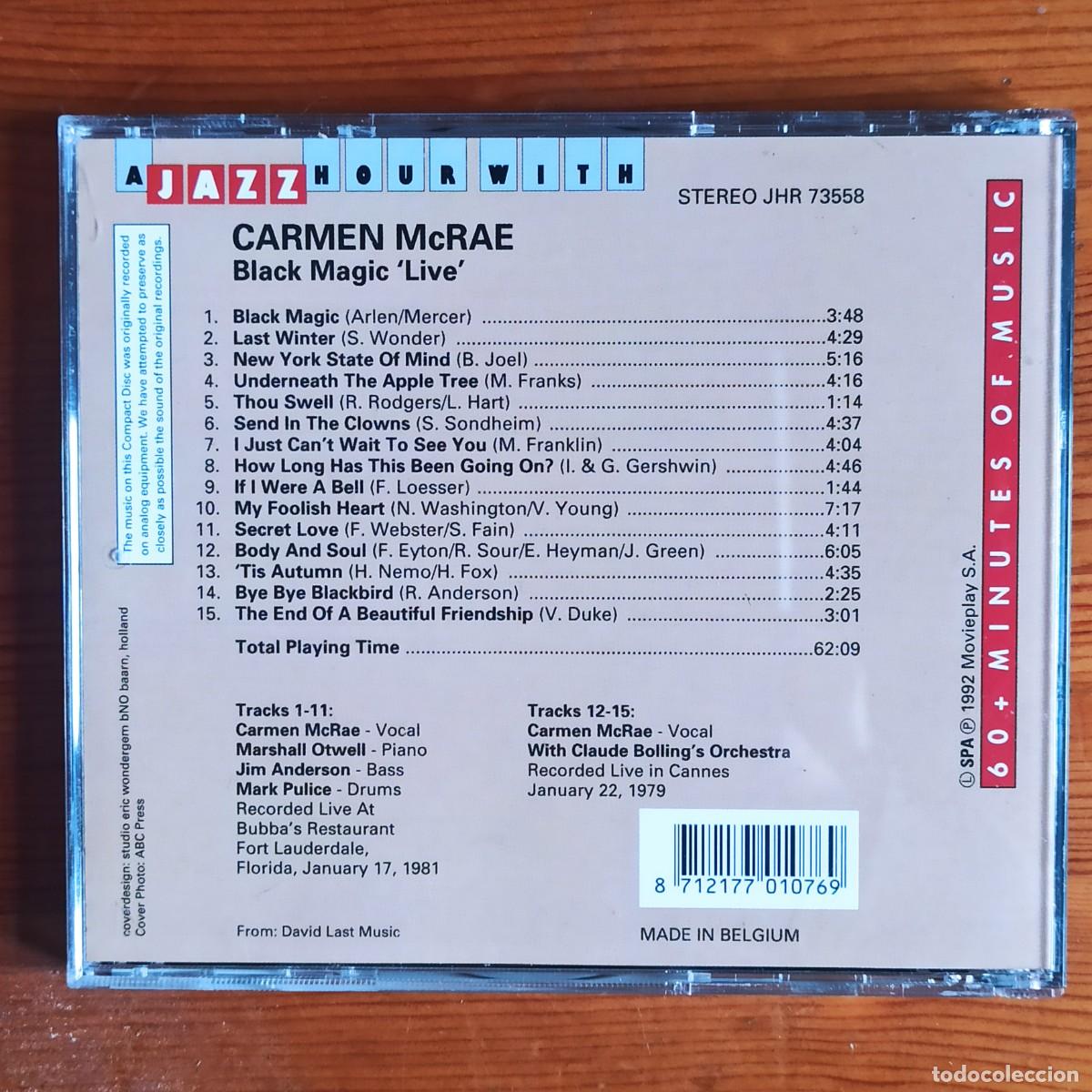 CDs de m&uacute;sica: CD Carmen McRae &ndash; Black Magic Live - Foto 2