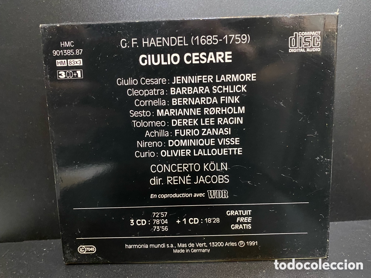 CDs de m&uacute;sica: Haendel - Ren&eacute; Jacobs - Giulio Cesare (4xCD) - Foto 2