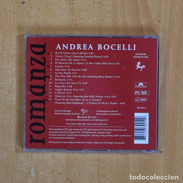 CDs de m&uacute;sica: ANDREA BOCELLI - ROMANZA - CD - Foto 2