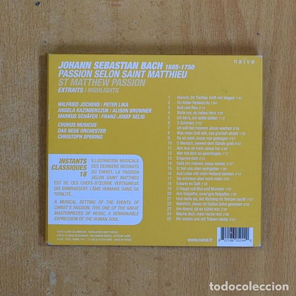 CDs de m&uacute;sica: BACH - PASSION SELON SAINT MATTHIEU - CD - Foto 2