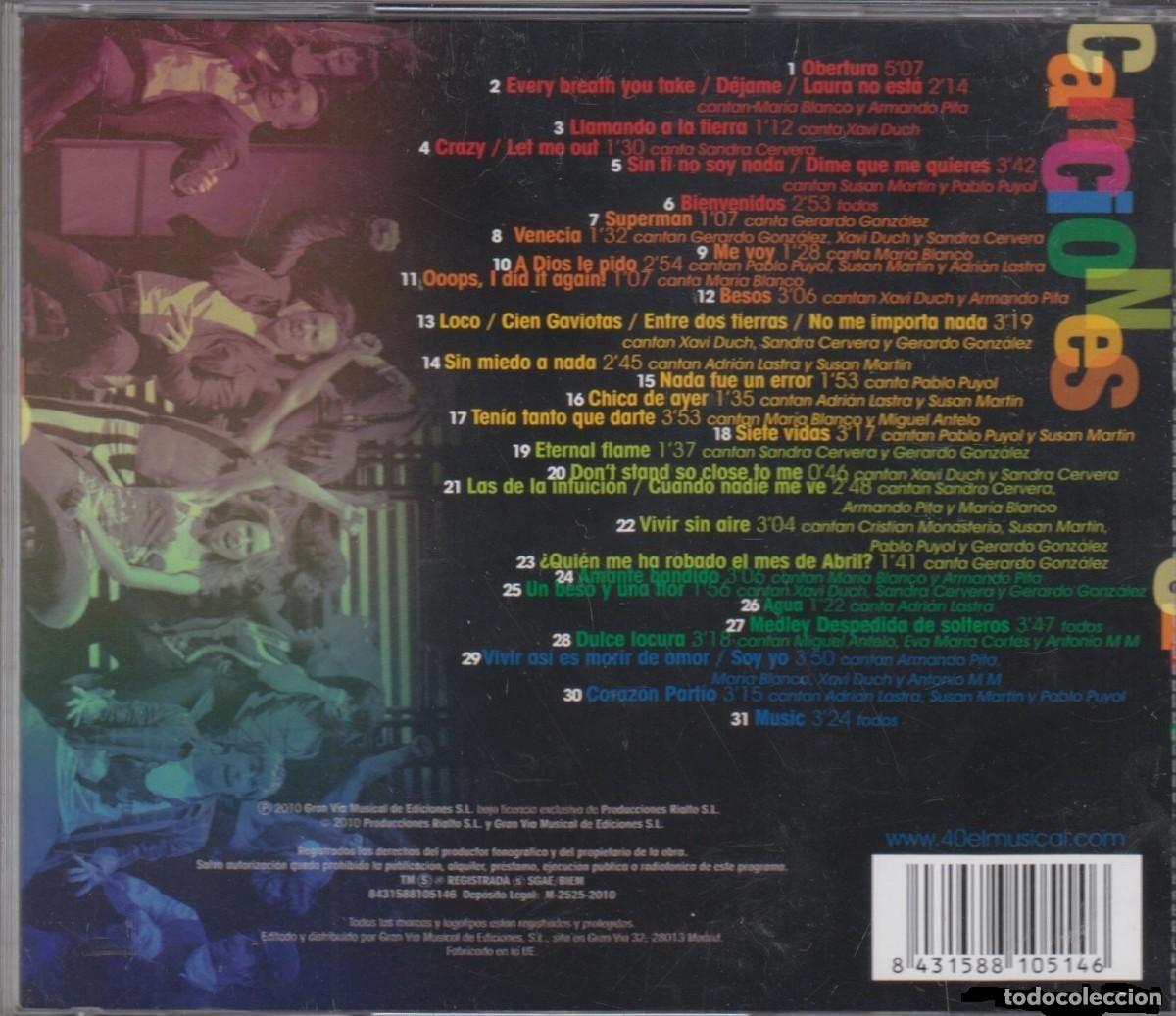 CDs de m&uacute;sica: Los 40 El Musical cd El disco - Foto 2