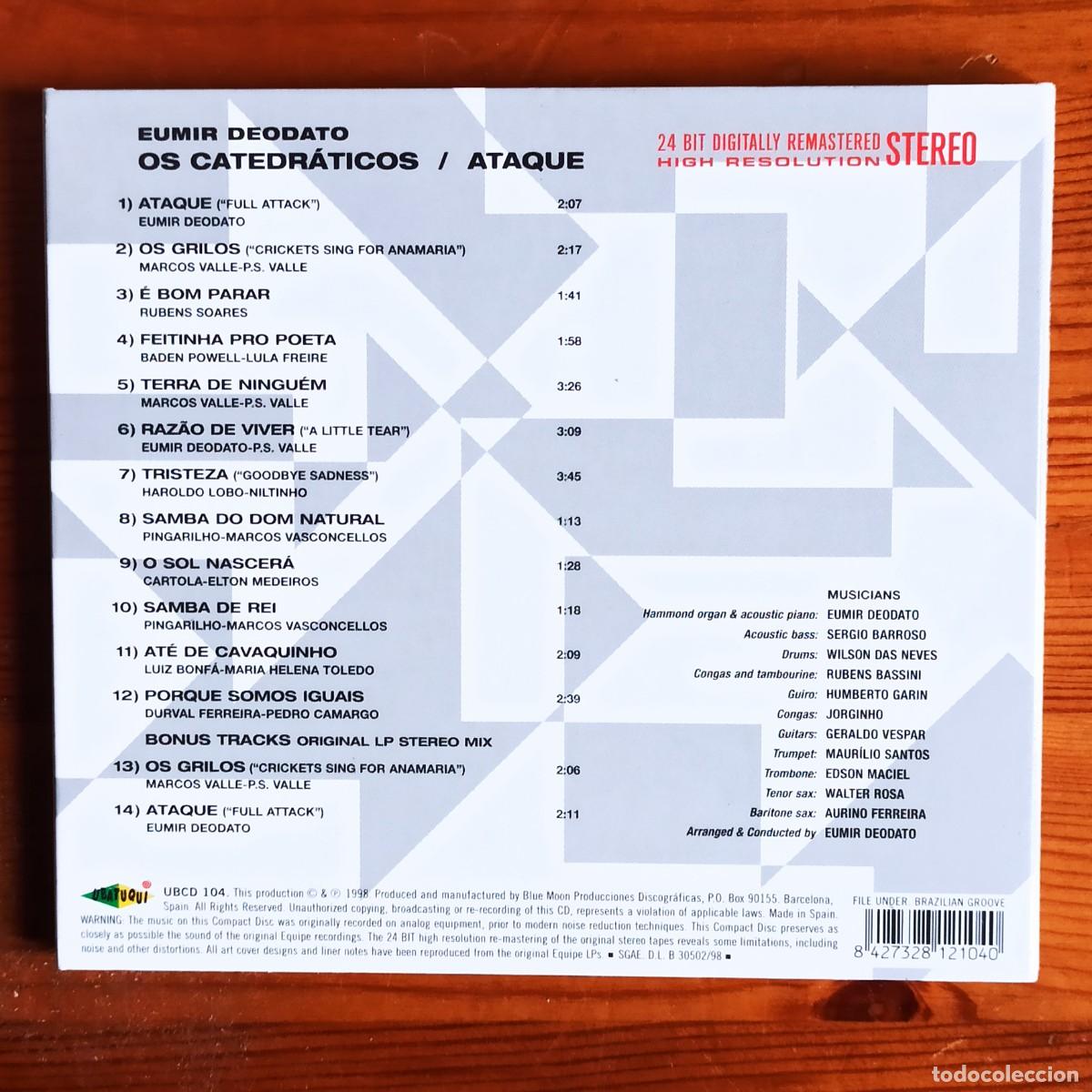 CDs de m&uacute;sica: CD Eumir Deodato, Os Catedr&aacute;ticos &ndash; Ataque - Foto 2