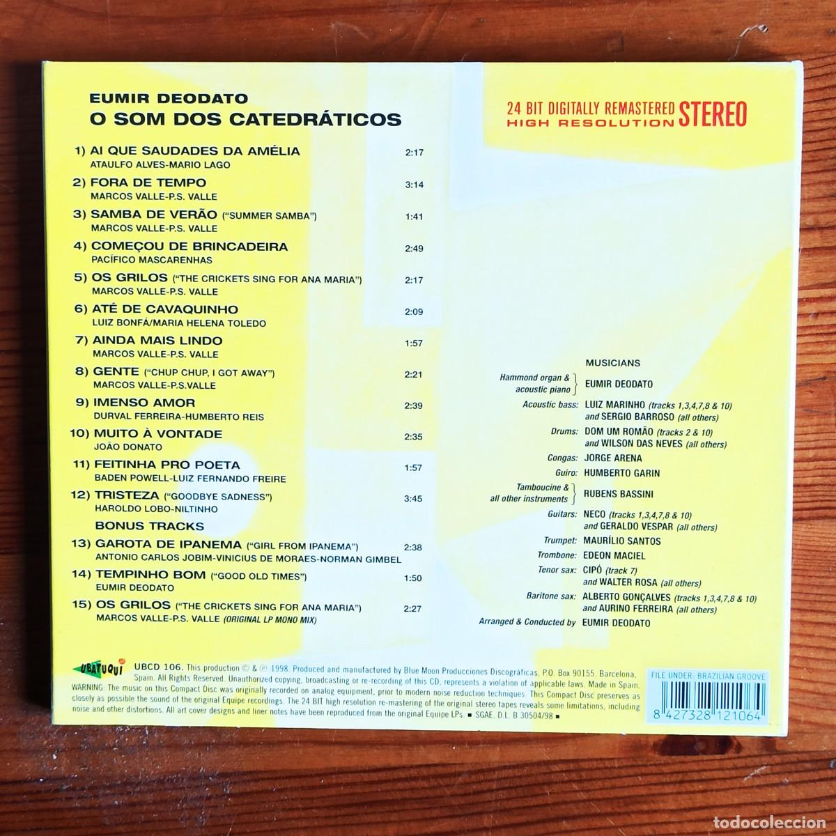 CDs de m&uacute;sica: CD Eumir Deodato - O Som Dos Catedr&aacute;ticos - Foto 2