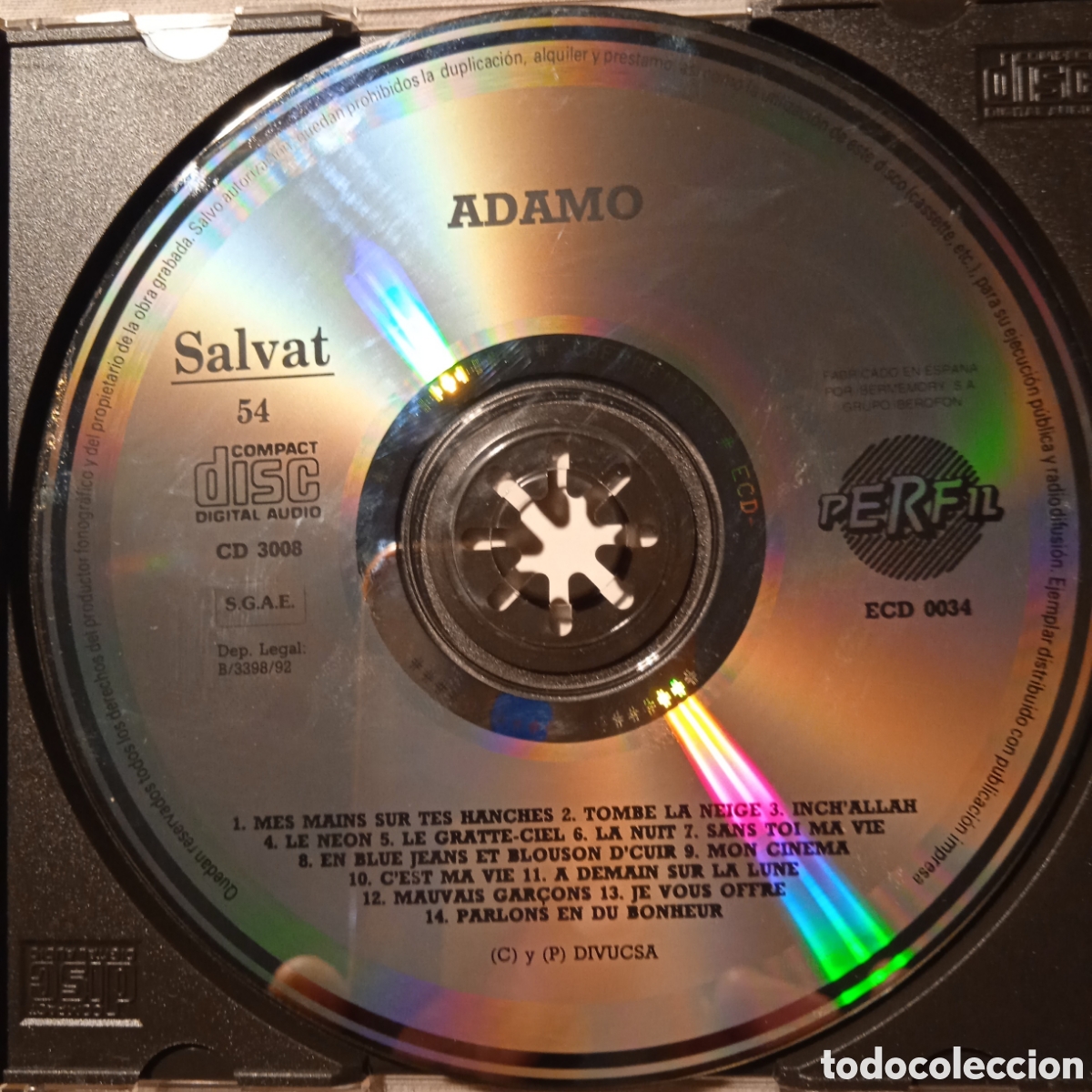 CDs de m&uacute;sica: Adamo 1992,Salvat 54 - Foto 3