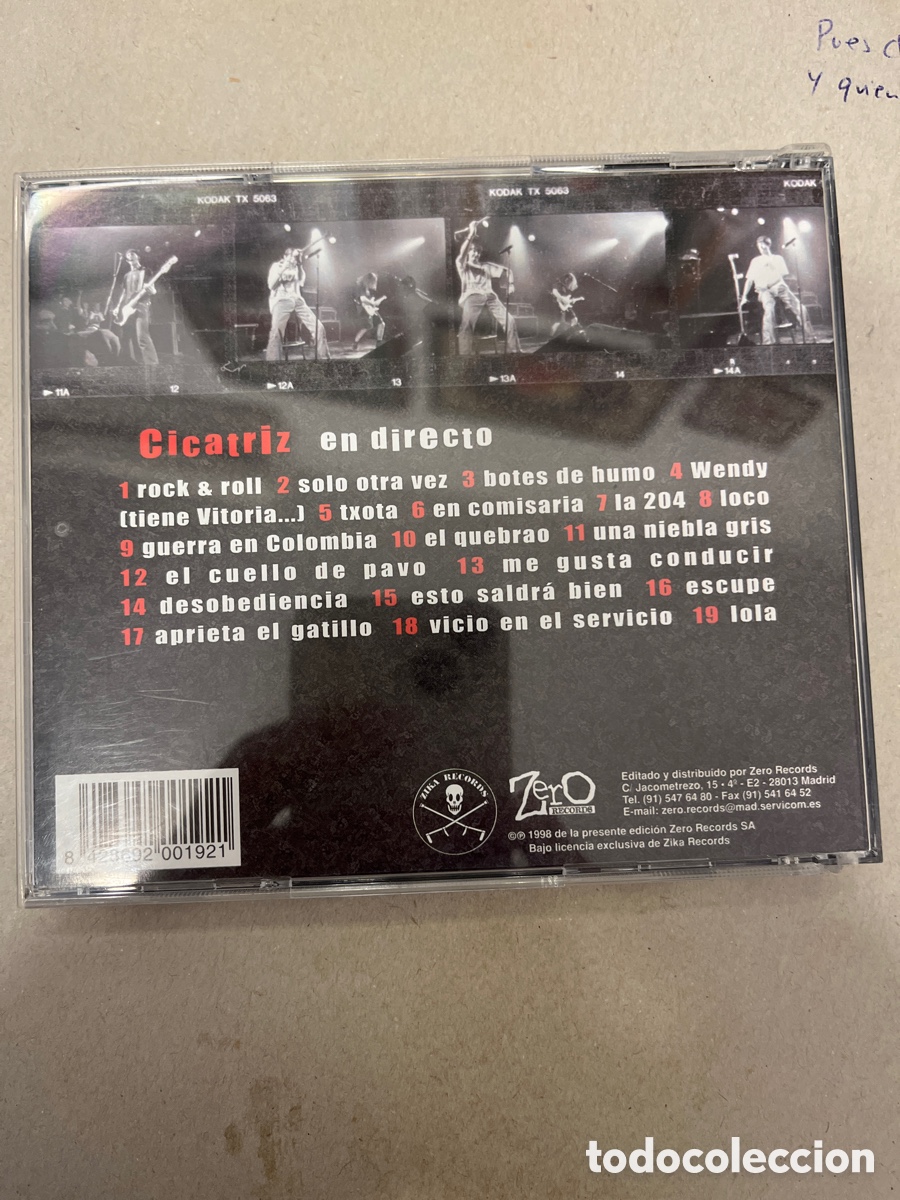 CDs de m&uacute;sica: Cicatriz. En directo. CD - Foto 2