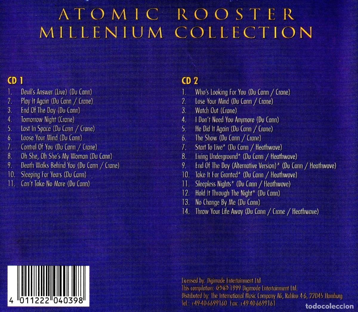CDs de m&uacute;sica: �R7432 - [DOBLE CD]. ATOMIC ROOSTER. MILLENIUM COLLECTION. RECOPILATORIO. - Foto 2