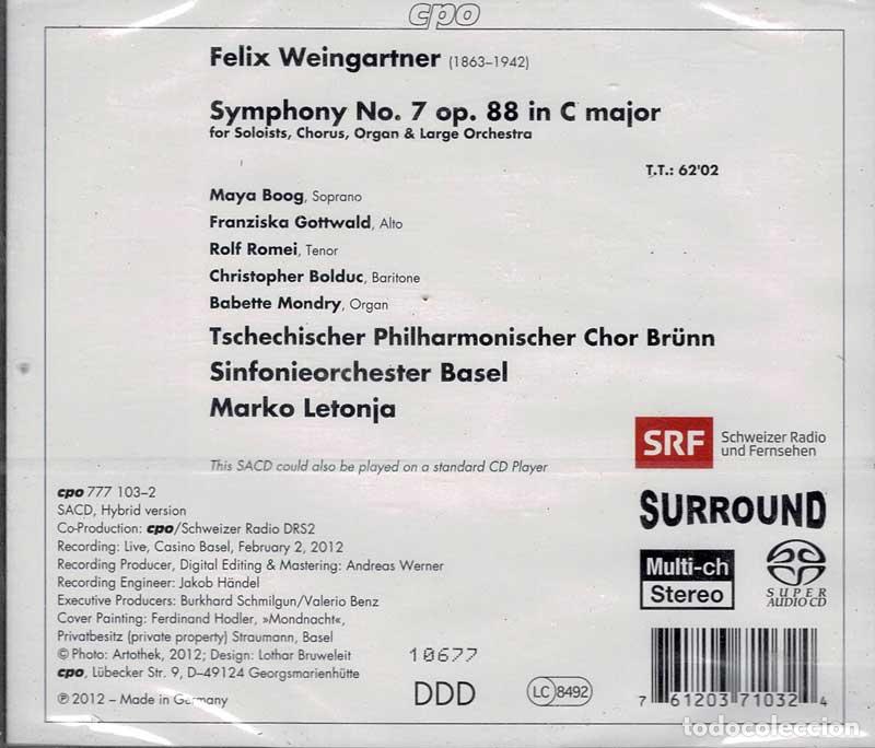 CDs de m&uacute;sica: Felix Weingartner - Symphony No. 7. CD (precintado) - Foto 2