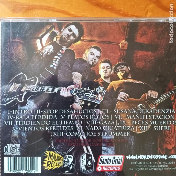 CDs de m&uacute;sica: NO KONFORME, LOS QUE VAN A MORIR TE LA SUDAN. CD - Foto 2
