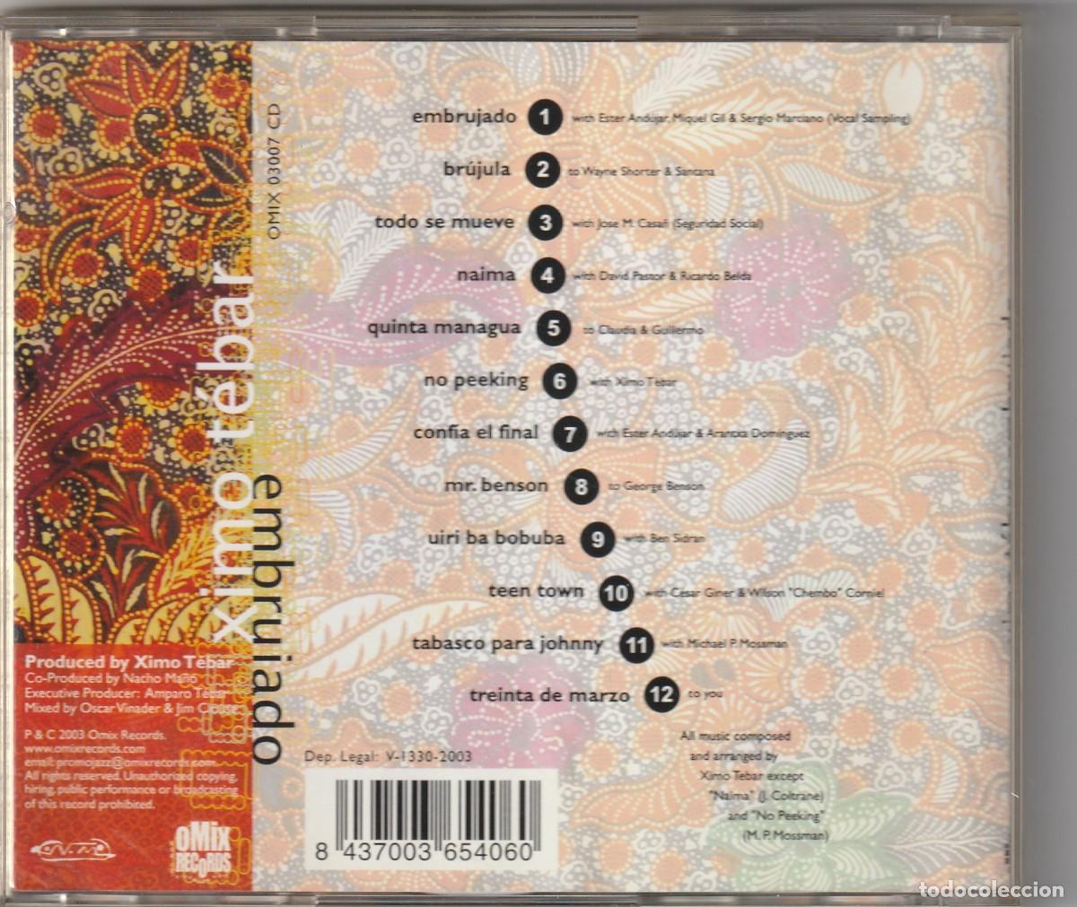 CDs de m&uacute;sica: XIMO TEBAR - EMBRUJADO (CD OMIX 2003) - Foto 2