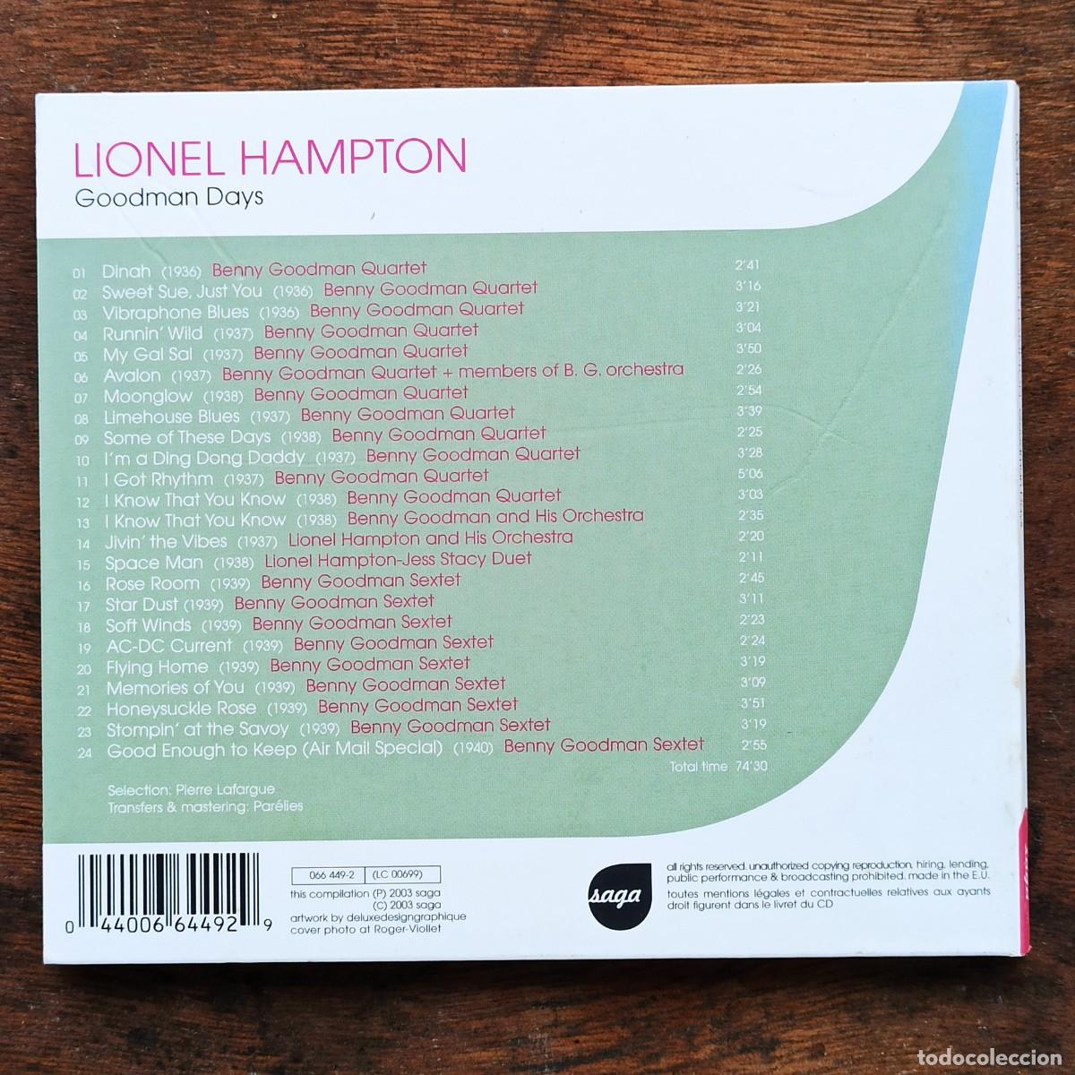 CDs de m&uacute;sica: CD Lionel Hampton &ndash; Goodman Days - Foto 2