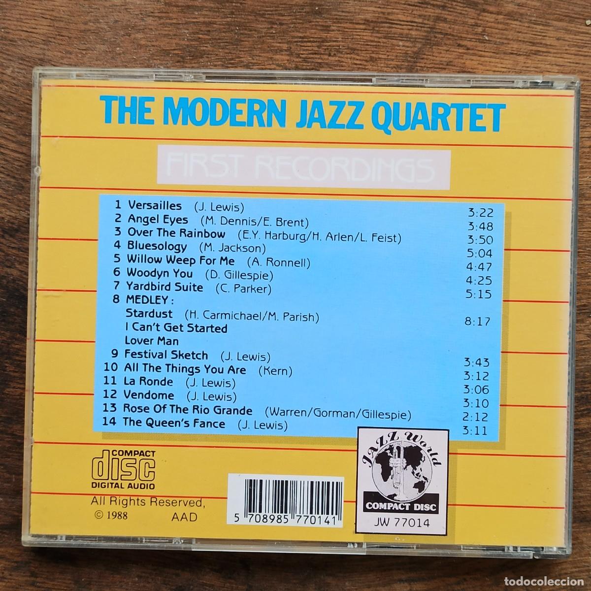 CDs de m&uacute;sica: CD The Modern Jazz Quartet &ndash; First Recordings - Foto 2