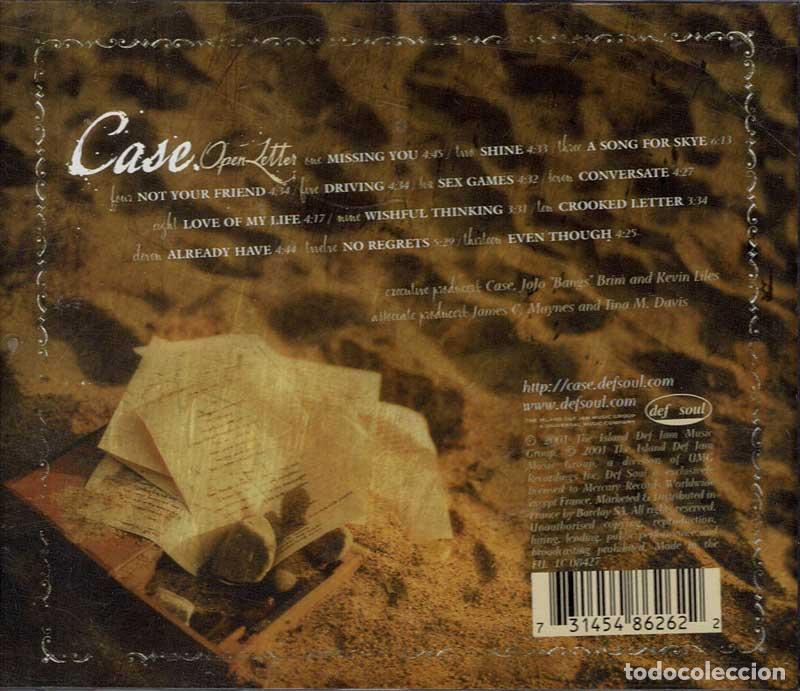 CDs de m&uacute;sica: Case - Open Letter. CD - Foto 2