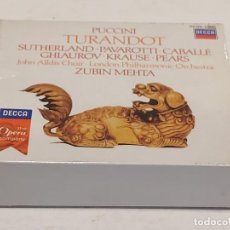 CDs de Música: TURANDOT (PUCCINI) / SUTHERLAND-PAVAROTTI-CABALLÉ.../ ZUBIN MEHTA / DOBLE CD PRECINTADO+LIBRETO