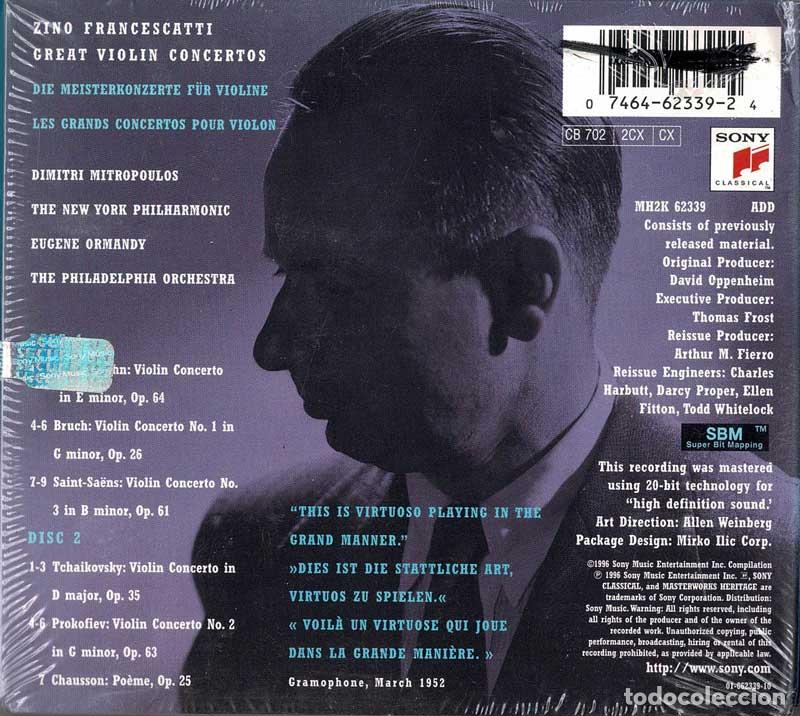 CDs de m&uacute;sica: Zino Francescatti - Great Violin Concertos. 2 x CD - Foto 2