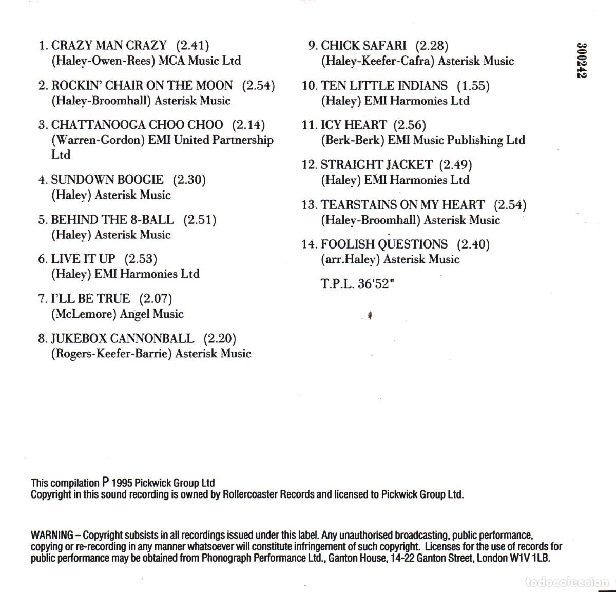 CDs de m&uacute;sica: Bill Haley &ndash; Crazy Man Crazy - CD - 1995 UK - Foto 4