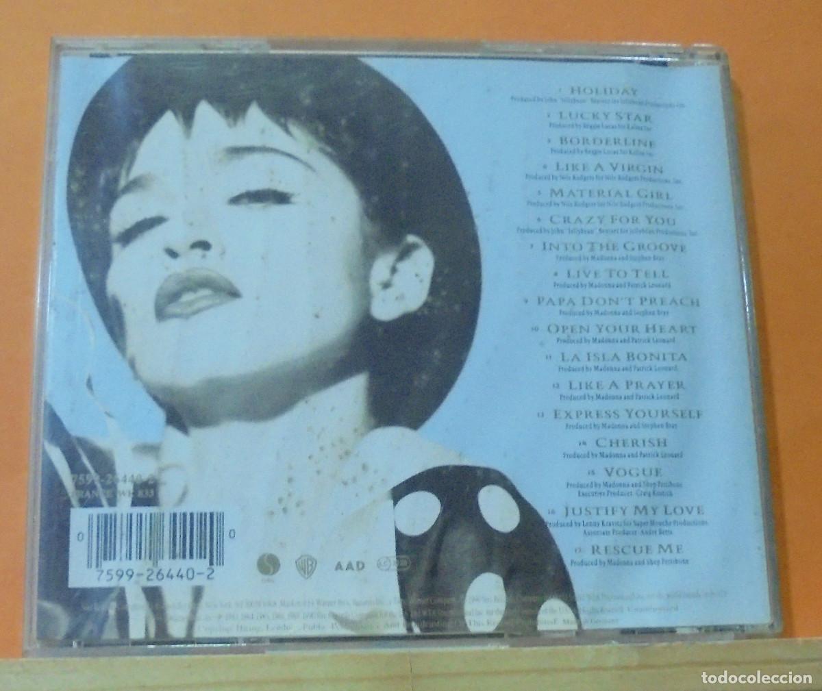 CDs de m&uacute;sica: Madonna. The immaculate collection. Warner 1990 -- CD - Foto 2
