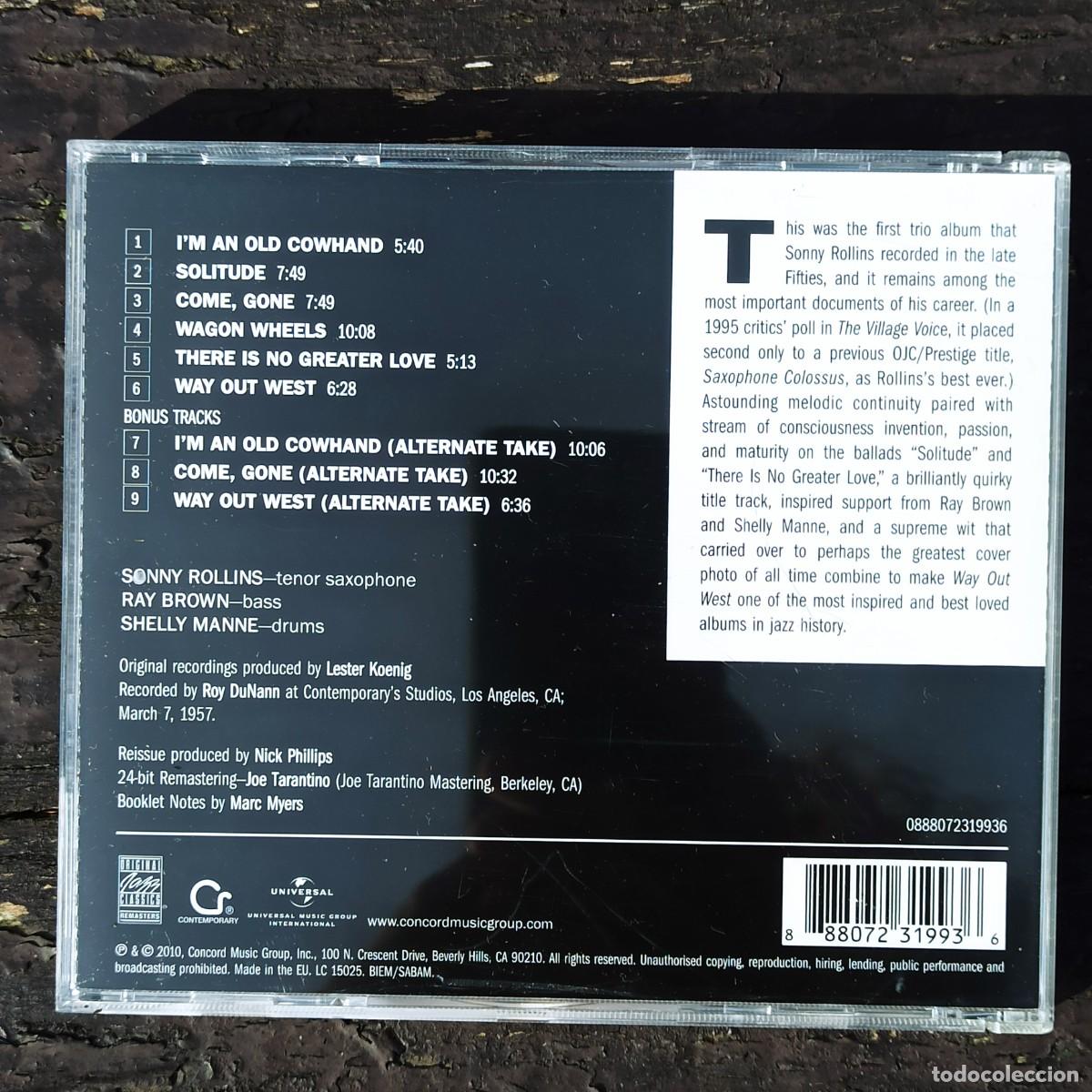 CDs de m&uacute;sica: CD Sonny Rollins &ndash; Way Out West - Foto 2