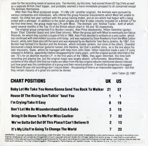 CDs de m&uacute;sica: THE ANIMALS CD THE ANIMALS CD - Foto 5