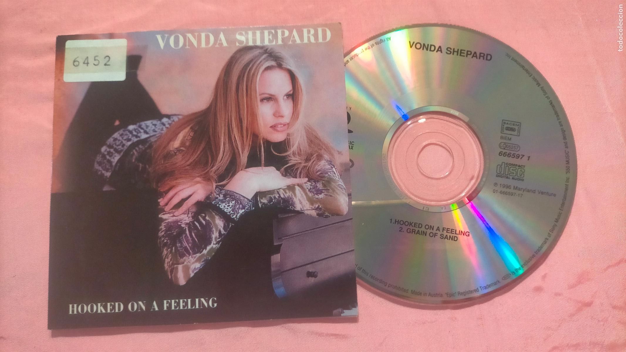 CDs de m&uacute;sica: PROMO CD SINGLE - VONDA SHEPARD - HOOKED ON A FEELING - 2 temas - Foto 1