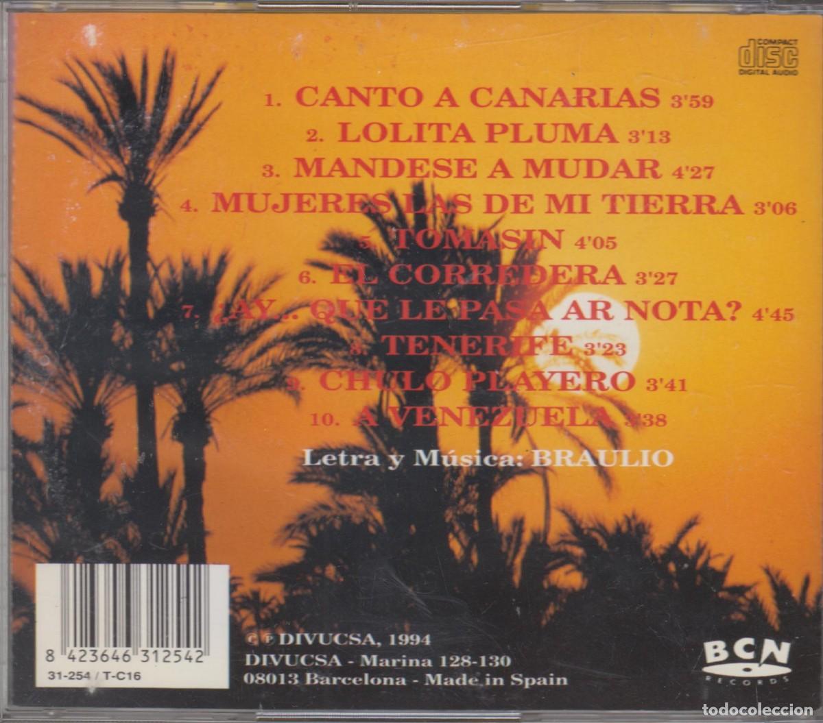 CDs de m&uacute;sica: Braulio cd Canto a Canarias 1994 Divucsa - Foto 2