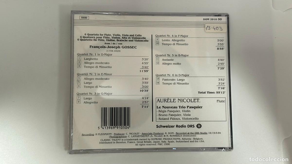 CDs de m&uacute;sica: GOSSEC: 6 cuartetos - Foto 2