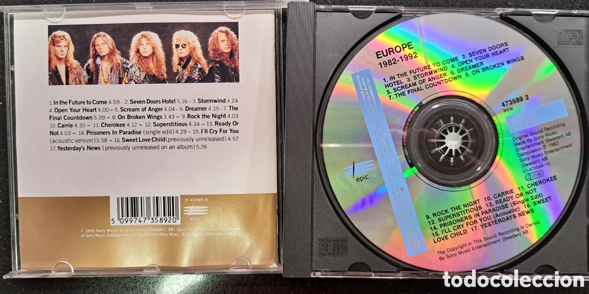 CDs de m&uacute;sica: CD. Europe. 1982-1992 - Foto 3