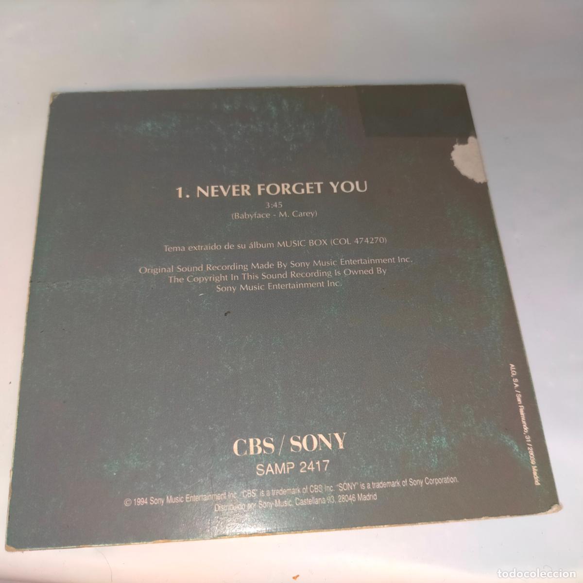 CDs de m&uacute;sica: MARIAH CAREY - NEVER FORGET YOU CD SINGLE - DIFICIL - Foto 2