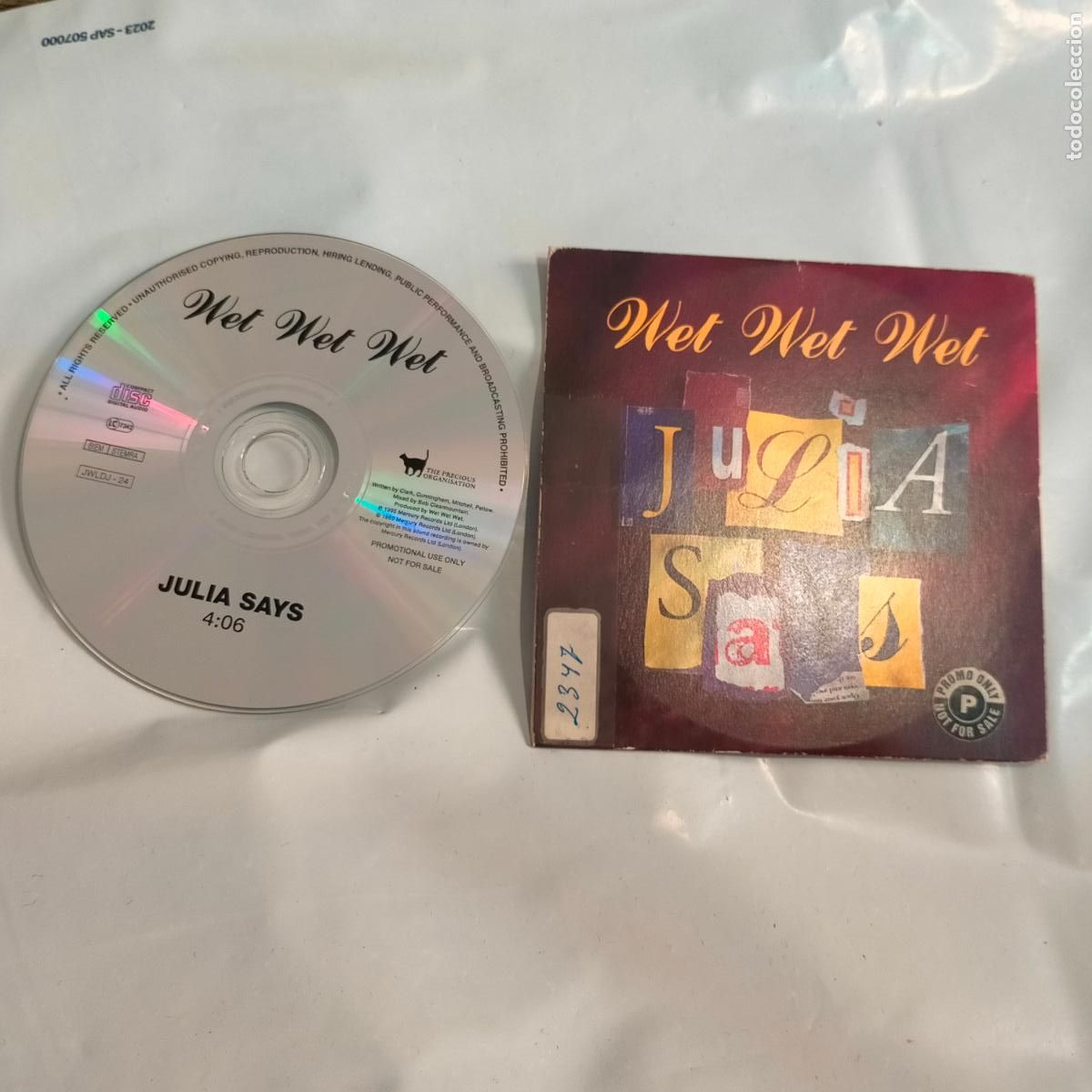Music CDs: WET WET WET Julia says CD SINGLE PROMO CARTON DEL A&Ntilde;O 1995 UK CONTIENE 1 TEMA