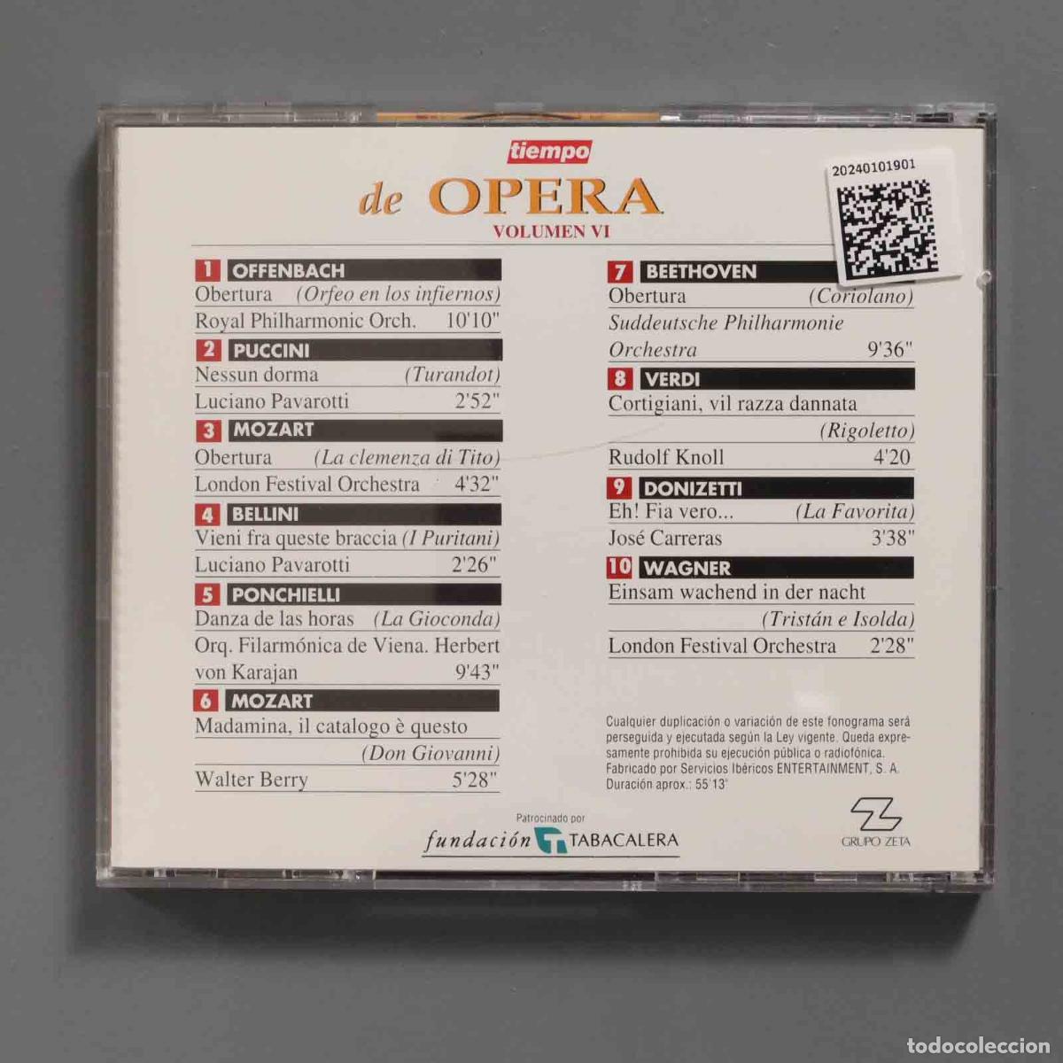 CDs de m&uacute;sica: CD. TIEMPO DE OPERA. 6 - Foto 2