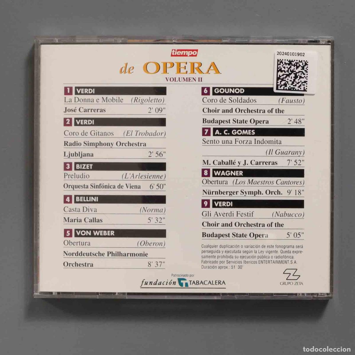 CDs de m&uacute;sica: CD. TIEMPO DE OPERA. 2 - Foto 2