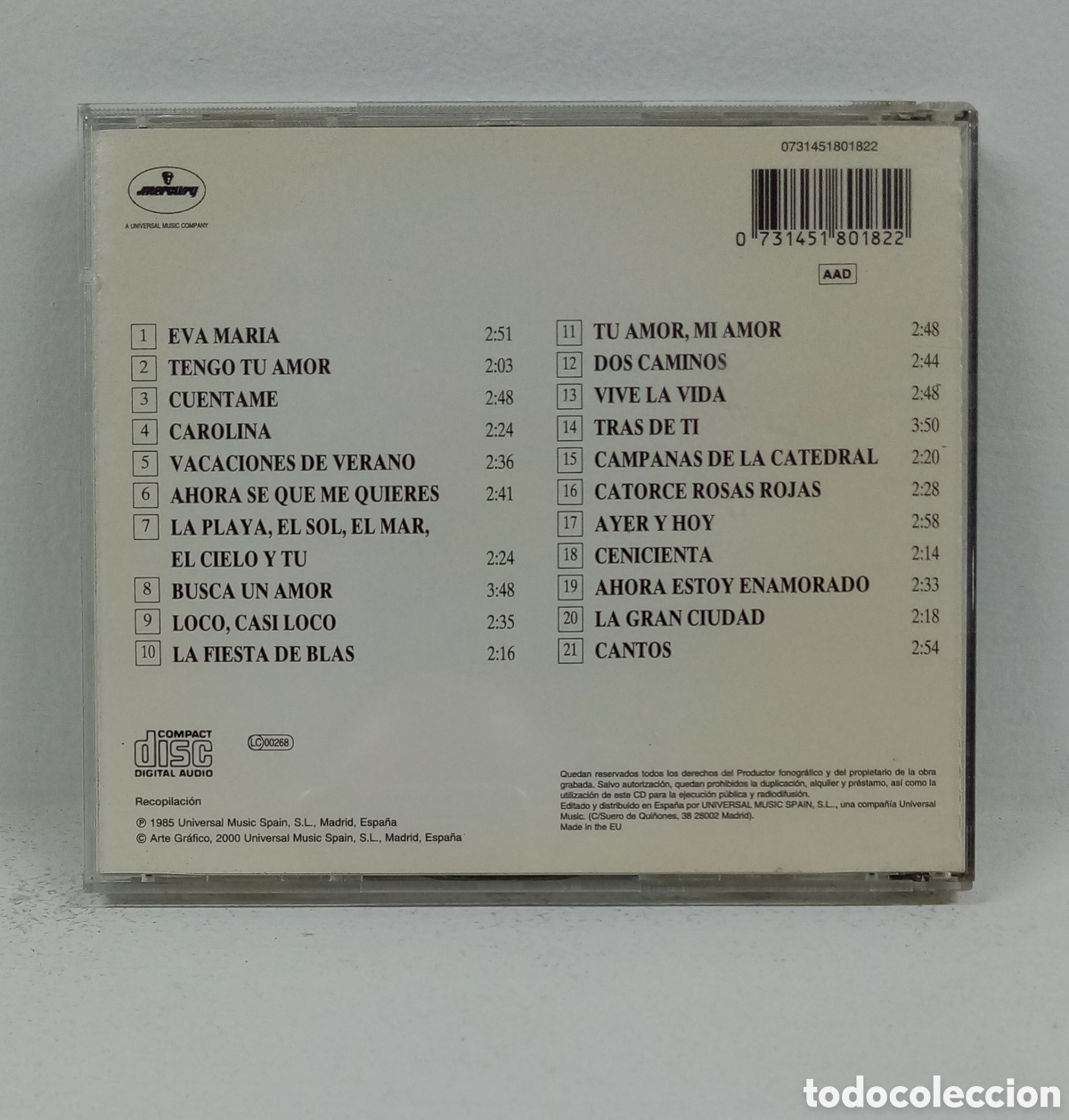 CDs de m&uacute;sica: FORMULA V &rdquo;AYER Y HOY&rdquo; CD. COMP. SPAIN. 1985 (VG++) - Foto 2